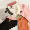 Summer CAT Warm comfortable cotton bamboo fiber girl women's socks ankle low female invisible color girl boy hosier 1pair=2pcs