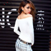 Summer Casual Women t Shirt Women Tops Solid Tee Cotton Boat Neck women's T-shirts Long Sleeve Camiseta Feminina
