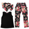 Summer Baby Clothing Sets For Girls Sleeveless Clothes Shirt + Floral Pants + Headband 3PCS Girl Outfits