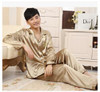 Summer autumn new couple silk pajamas sexy lovers' silk pajamas long sleeved pajama set married men women sleepwear loungewear Summer autumn new couple silk pajamas sexy lovers' silk pajamas long sleeved pajama set married men women sleepwear loungewear