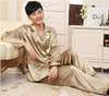 Summer autumn new couple silk pajamas sexy lovers' silk pajamas long sleeved pajama set married men women sleepwear loungewear Summer autumn new couple silk pajamas sexy lovers' silk pajamas long sleeved pajama set married men women sleepwear loungewear