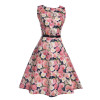 Summer Autumn Dresses Women 2018 Sexy Elegant Vintage A-line Short Audrey Hepburn Floral Print Party Dresses Female Vestidos