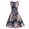 Summer Autumn Dresses Women 2018 Sexy Elegant Vintage A-line Short Audrey Hepburn Floral Print Party Dresses Female Vestidos