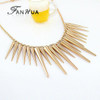 Steampunk Pendant Necklace Gold-Color Silver Color Chain Spike Maxi Statement Necklaces & Pendants For Women Jewelry