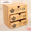 Staygold Zakka Multifunctional Mini Storage Cabinet Three Drawer Box Wood Craft Storage Box Small Parts Vintage Home Decor