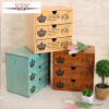 Staygold Zakka Multifunctional Mini Storage Cabinet Three Drawer Box Wood Craft Storage Box Small Parts Vintage Home Decor