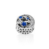 Starland Fine 100% 925 Sterling Silver Nostalgic Star Clear CZ Blue Enamel Beads Charms Bracelet Women Jewelry DIY Accessories