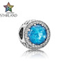 Starland Fashion 2017 New 100% 925 Sterling Silver Radiant Hearts Red Blue Clear CZ Beads Fit Charm Bracelet Women Party Jewelry