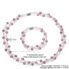 DAIMI Natural Pearl Necklace Bracelet  Wedding Jewelry, 5-6mm Cultured Pearl White Pink Lavender Pearl Sets, Bridal Jewelry Sets