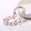 DAIMI Natural Pearl Necklace Bracelet  Wedding Jewelry, 5-6mm Cultured Pearl White Pink Lavender Pearl Sets, Bridal Jewelry Sets