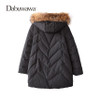 Dabuwawa Two Colors Winter Women Casual Down Coat Hooded Parka A Line Warm Jacket Down Duck Female