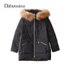 Dabuwawa Two Colors Winter Women Casual Down Coat Hooded Parka A Line Warm Jacket Down Duck Female
