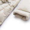 Dabuwawa Beige Winter Women Casual Long Down Coat Hooded Parka A Line Warm Jacket Down Duck Female