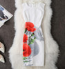 CYAN Summer Dress Women 2018 Casual Plus Size Elegant Floral Print Party Dress Sexy Slim Ladies White Bodycon Dress Female 4XL