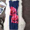 CYAN Summer Dress Women 2018 Casual Plus Size Elegant Floral Print Party Dress Sexy Slim Ladies White Bodycon Dress Female 4XL
