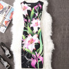 CYAN Summer Dress Women 2018 Casual Plus Size Elegant Floral Print Party Dress Sexy Slim Ladies White Bodycon Dress Female 4XL
