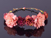 CXADDITIONS Rose Carnations Peony Flower Halo Bridal Floral Crown Hair Band Wreath Mint Head Wreath Wedding Headpiece Bridesmaid