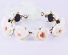 CXADDITIONS Bridal Floral Adjustable Crown Hair Wreath girl Breath Camellia Flower Simple Halo Woodland Hairpiece Wedding Rustic