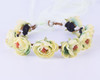 CXADDITIONS Bridal Floral Adjustable Crown Hair Wreath girl Breath Camellia Flower Simple Halo Woodland Hairpiece Wedding Rustic