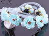 CXADDITIONS Bridal Floral Adjustable Crown Hair Wreath girl Breath Camellia Flower Simple Halo Woodland Hairpiece Wedding Rustic