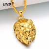 UNB 2017 Hip Hop Lion Head Pendant Necklace For Men Luxury Gold Silver Plated Long Necklaces Jewelry Friendship Gifts Wholesale