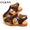 ULKNN Shoes For Children Soft Leather Kids Sandals Baby Beach Sandals Closed Toe Toddler Boys Shoes 2018 Fashion Sport Shoes