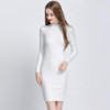 ANSELF Winter Women Bodycon Knitted Dress O-Neck Long Sleeve Stretchy Sweater Dress Elegant Slim Warm Basic Pullover Knitwear