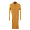 ANSELF Winter Women Bodycon Knitted Dress O-Neck Long Sleeve Stretchy Sweater Dress Elegant Slim Warm Basic Pullover Knitwear