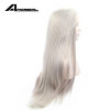 Anogol Synthetic Lace Front Wig Light Grey Loose Wave Glueless High Temperature Heat Resistant Natural Fiber Hair Wigs For Women