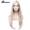 Anogol Synthetic Lace Front Wig Light Grey Loose Wave Glueless High Temperature Heat Resistant Natural Fiber Hair Wigs For Women