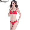 Annajolly Women Push Up Bra Sets Top Embroidery Bra And Panties Briefs Black Red Sexy Underwear Lingerie Brand New Fashion U1105