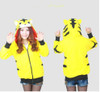 Anime Pokemon Shiny Umbreon Women Men Zip Hoodie with Ears Tails Cosplay Costume Hoody Jacket Coat Outwear Hooded Sweatshirt