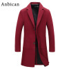 Anbican Fashion Long Trench Coat Men 2017 Spring Brand New Single Breasted Mens Overcoat Red and Black Slim Korean Trench Coats