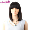Amir Straight Black Synthetic Wigs With Bangs For Black Women Medium Length Hair Bob Wig Heat Resistant bobo Hairstyle