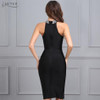 Adyce 2018 New Women Bandage Dress Celebrity Evening Party Dresses Sleeveless Split Halter Luxury Diamonds Black Dress Vestidos