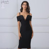 Adyce 2018 New Spring Women Bandage Dress Red Black Apricot Sexy Deep V Neck Luxury Party Dress Celebrity Vestido De Festa