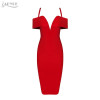 Adyce 2018 New Spring Women Bandage Dress Red Black Apricot Sexy Deep V Neck Luxury Party Dress Celebrity Vestido De Festa