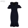 Adyce 2017 Sexy Women Bandage Dress White V Neck Short Sleeve Vestidos Ruffles Mid-Calf Length Celebrity Evening Party Dresses