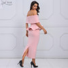 Adyce 2017 New Women Bodycon Dress White Slash Neck Short Sleeve Vestidos Bow&amp;Ruffles Ankle Length Celebrity Evening Party Dress