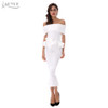 Adyce 2017 New Women Bodycon Dress White Slash Neck Short Sleeve Vestidos Bow&amp;Ruffles Ankle Length Celebrity Evening Party Dress