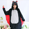 Adult Unisex Pajamas Animal Pajamas For Adults Pijama Black bats Full Sleeve Hooded Pajama Sets Sleepwear Couples Pajamas