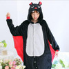 Adult Unisex Pajamas Animal Pajamas For Adults Pijama Black bats Full Sleeve Hooded Pajama Sets Sleepwear Couples Pajamas