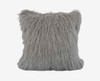 Boras 18 X 18 Mongolian Faux Fur Pillow - Grey