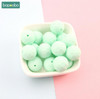 Bopoobo Baby Silicone Teether Multi-faceted Beads 10pcs 15mm Mint DIY Teething Necklace Made Silicone Beads Baby Teether