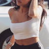 BONJEAN 2017 Brand T Shirt Women Off Shoulder Crop Tops Black White Ribbed T-shirt Kyliejenner Sexy Tee Shirt Femme Tops