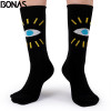 Bonas Geometry 3D Print Socks Women Wedding Gift Casual Cotton Hosiery Meia Colorful Men's Business Sox Hot Sale Christmas Socks