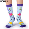 Bonas Geometry 3D Print Socks Women Wedding Gift Casual Cotton Hosiery Meia Colorful Men's Business Sox Hot Sale Christmas Socks