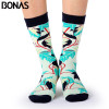 Bonas Geometry 3D Print Socks Women Wedding Gift Casual Cotton Hosiery Meia Colorful Men's Business Sox Hot Sale Christmas Socks