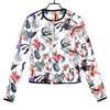 Bomber Jacket Folk-custom Floral Printing Women Baseball Jacket Zipper Bolero Women Chaquetas Mujer #2818