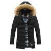 Bolubao New Men Winter Jacket Fashion Thick Warm Down Parka Outerwear Long Coat Fur Windbreak Removable Hood Down Parkas